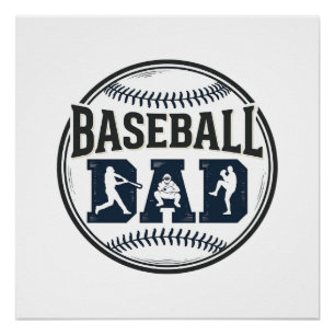 Vintage Baseball-Vater-Shirt-Design_1 Poster