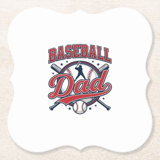 Vintage-Baseball-Vater-Shirt-Design_1 Untersetzer (Vorderseite)