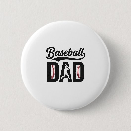 Vintage Baseball-Vater-T-Shirt-Design_1 Button (Vorderseite)