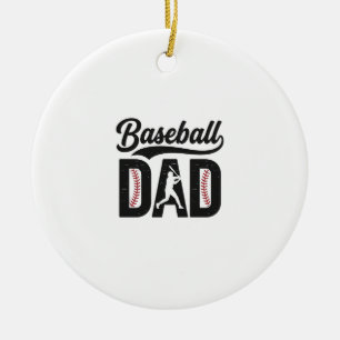 Vintage Baseball-Vater-T-Shirt-Design_1 Keramik Ornament
