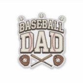 Vintage Baseball Vater Tag des Vaters Aufkleber (Vorderseite)