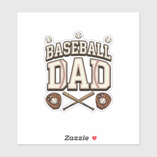 Vintage Baseball Vater Tag des Vaters Aufkleber (Blatt)