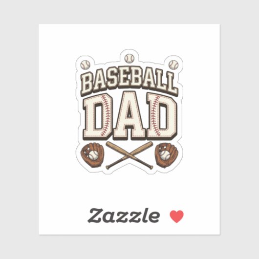 Vintage Baseball Vater Tag des Vaters Aufkleber (Blatt)