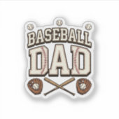 Vintage Baseball Vater Tag des Vaters Aufkleber (Vorderseite)