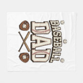 Vintage Baseball Vater Tag des Vaters Fleecedecke (Vorderseite (Horizontal))