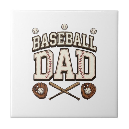 Vintage Baseball Vater Tag des Vaters Fliese (Vorderseite)