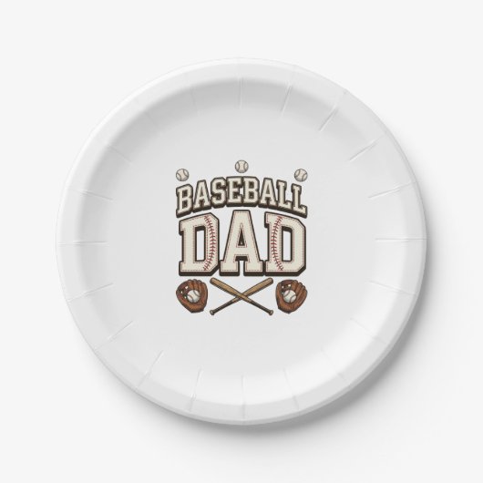 Vintage Baseball Vater Tag des Vaters Pappteller (Vorderseite)