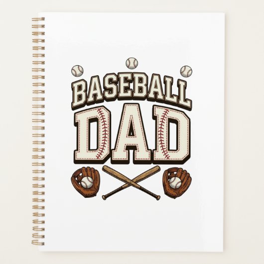 Vintage Baseball Vater Tag des Vaters Planer (Vorderseite)
