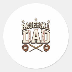 Vintage Baseball Vater Tag des Vaters Runder Aufkleber