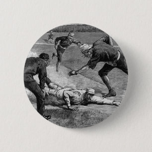 Vintage-Baseball von Thure De Thulstrup, 1885 Button