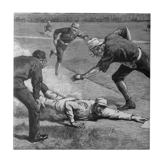 Vintage-Baseball von Thure De Thulstrup, 1885 Fliese (Vorderseite)