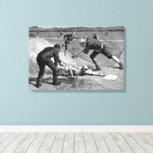 Vintage-Baseball von Thure De Thulstrup, 1885 Leinwanddruck