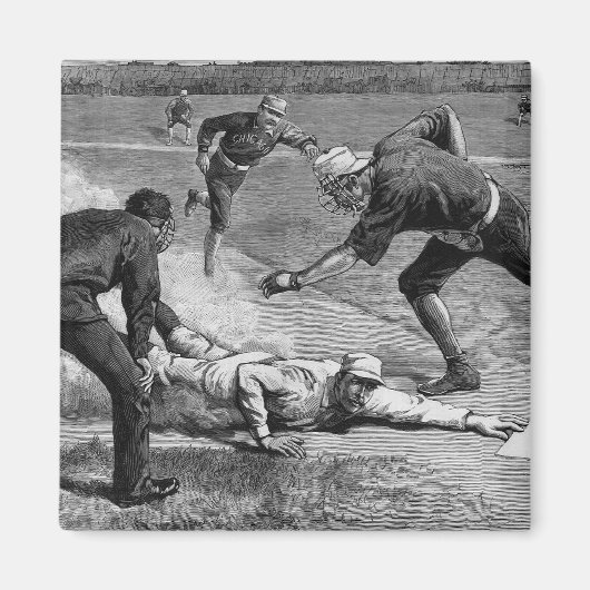Vintage-Baseball von Thure De Thulstrup, 1885 Magnet (Vorne)