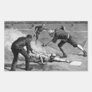 Vintage-Baseball von Thure De Thulstrup, 1885 Rechteckiger Aufkleber