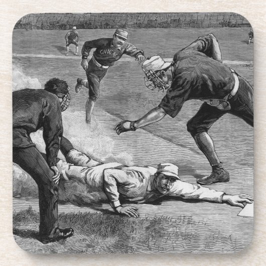 Vintage-Baseball von Thure De Thulstrup, 1885 Untersetzer (Vorderseite)
