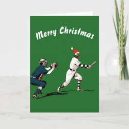 Vintage Baseball-Weihnachtskarte Feiertagskarte