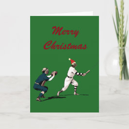 Vintage Baseball-Weihnachtskarte Feiertagskarte