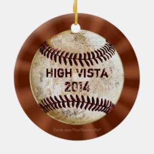 Vintage Baseball-Weihnachtsverzierung Ihr Auftrag Keramikornament