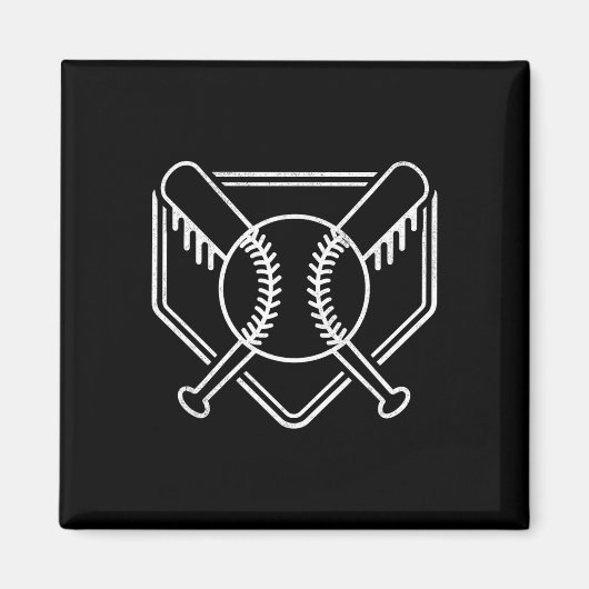 Vintage Baseball-Zuhause-Plattenboys Baseball-Base Magnet (Vorne)