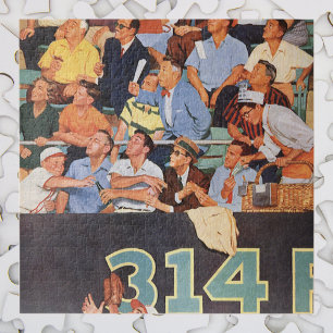 Vintage Baseballfans beim Spiel Puzzle
