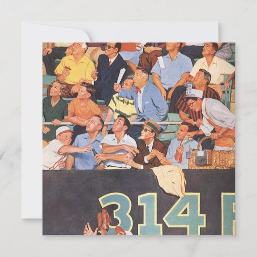 Vintage Baseballfans beim Spielen Einladung (Vorderseite)