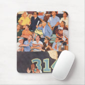 Vintage Baseballfans beim Spielen Mousepad (Mit Mouse)