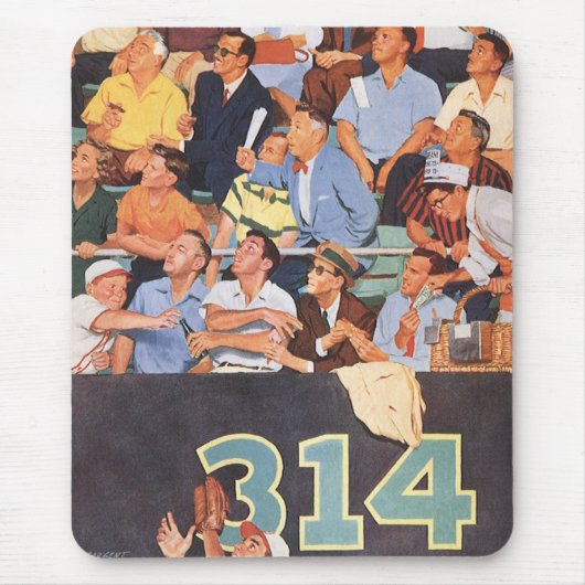 Vintage Baseballfans beim Spielen Mousepad (Vorne)