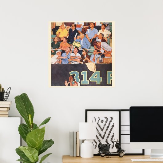 Vintage Baseballfans beim Spielen Poster (Heimbüro)