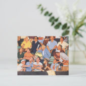 Vintage Baseballfans beim Spielen Postkarte (Stehend Vorderseite)