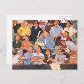 Vintage Baseballfans beim Spielen Postkarte (Vorne/Hinten)