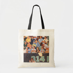 Vintage Baseballfans beim Spielen Tragetasche