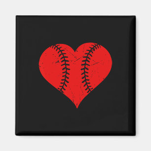 Vintage Baseballherz-Valentinstag-Mädchen Magnet