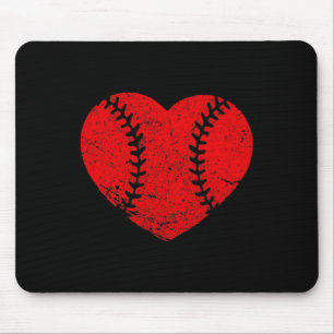 Vintage Baseballherz-Valentinstag-Mädchen Mousepad