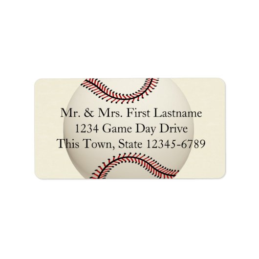 Vintage Baseballhochzeit Adressaufkleber (Vorne)