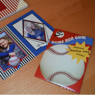 Vintage-Baseballkarte Kaugummi-Verpackung Notizblock