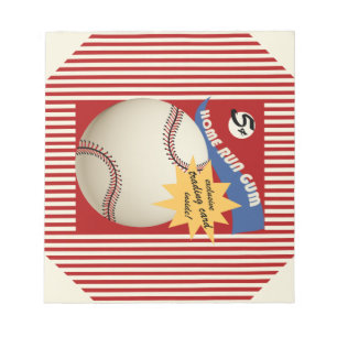 Vintage-Baseballkarte Kaugummi-Verpackung Notizblock