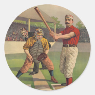 Vintage Baseballposter-Aufkleber Runder Aufkleber