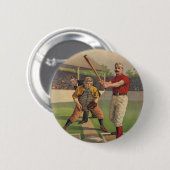 Vintage Baseballposter-Button Button (Vorne & Hinten)