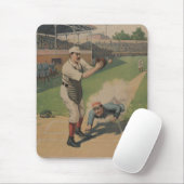 Vintage-Baseballposter-Mauspad Mousepad (Mit Mouse)