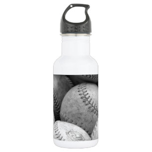 Vintage Baseballs in Schwarz und Weiß Edelstahlflasche