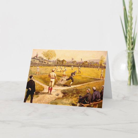 Vintage Baseballspiel Karte (Vorderseite)