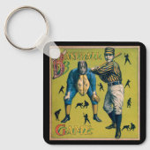 Vintage Baseballspieler beim Zuhause-Spiel Schlüsselanhänger (Vorderseite)