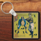 Vintage Baseballspieler beim Zuhause-Spiel Schlüsselanhänger (Vorderseite)