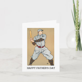 Vintage Baseballspieler Frohen Vatertag Karte