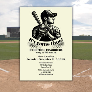 Vintage-Baseballspieler Herren 50. Geburtstag Einladung
