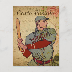 Vintage Baseballspieler im französischen Postkarte