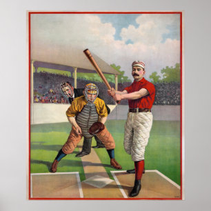 Vintage-Baseballspieler Poster