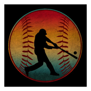 Vintage-Baseballspieler Poster