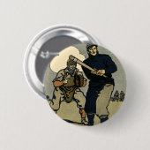 Vintage Baseballspieler, Stilkunst Button (Vorne & Hinten)