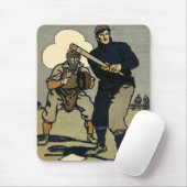 Vintage Baseballspieler, Stilkunst Mousepad (Mit Mouse)